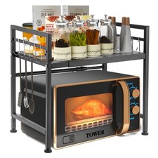 Support de Four à Micro-Ondes Extensible Étagère de Cuisine Réglable pour Fou...