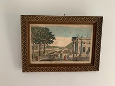 ancien tableau vue  d optique ( pologne palais du roi )