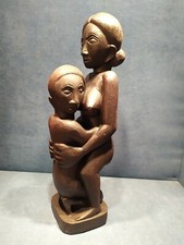 Grande Sculpture Couple En Ébène Érotique Statue Africainne ancienne