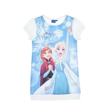 DISNEY robe LA REINE DES NEIGES 3, 4 ou 5 ans bleu blanc imprimé NEUVE