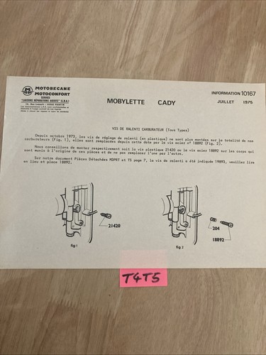 1975 note motobécane - note,