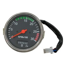 Universel Tracteur Électrique Compteur Jauge 0-3000 RPM 12V-24V Noir Chrome