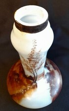 Pied de lampe en opaline peint