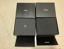 Montre Tudor 2 pièces boîte vide boîtier rangement vintage bijoux noirs...