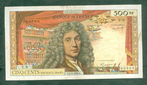 Rare billet 500nf molière - rare,