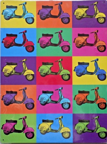 Plaque métal vintage scooter - métal,