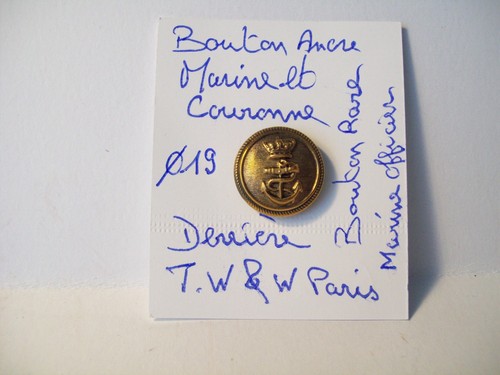Rare bouton ancre marine - marine, &