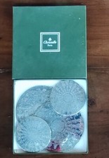 Ancien Dessous Carafe Verre Christofle Métal Argenté poinçons fermiers généraux 