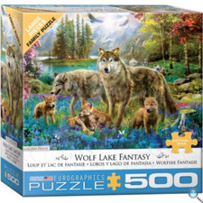 PUZZLE LOUP ET LAC de FANTASIE 500 pièces