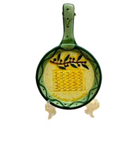 Gratte-ail en céramique vert /jaune avec poignée La Poele à râper 18x11,5x2cm