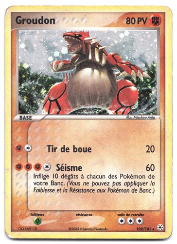 Carte pokémon groudon 102 - carte, 102/101