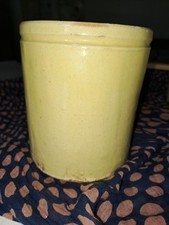 ANCIEN POT  À CONFITURE OU A GRAISSE SUPERBE TERRE VERNISSÉE OCRE  SAVOIE XIXÈME
