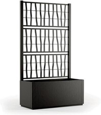 Jardinière avec treillis 80L 80 cm extérieur gris graphite bac à fleurs