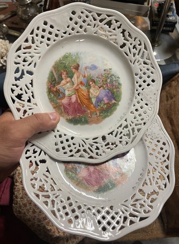 Paire assiette porcelaine - assiette, en