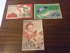 3 cartes postales Publicitaires pour les  Montres SARDA  Besançon