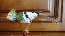 OISEAU en LAITON CLOISONNE et