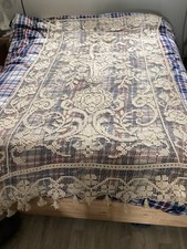 Rideau En Filet Fait Main 125x220 Cm Motif Corbeille De Fleurs 1930