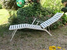 CHAISE LONGUE FERMOB BLANC  GAMME BISTRO  EXCELLENT ETAT TRES PEU SERVI
