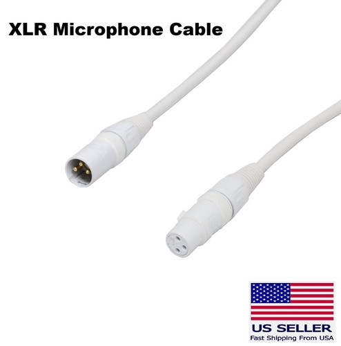 1ft 25ft white - white, xlr