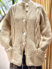 veste manteau tricotee main en