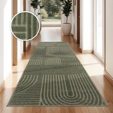 Tapis Exterieur Terrasse Salon Cuisine Motif Scandinave Motif Boho Uni Vert