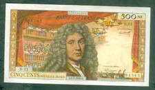 RARE BILLET DE 500NF MOLIÈRE