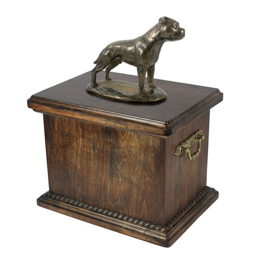 Staffy urne bois avec une - staffy, en