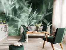 Papier Peint Botanique Mural Pour Salon 312x219cm Plantes Peintes Mur D'Accent
