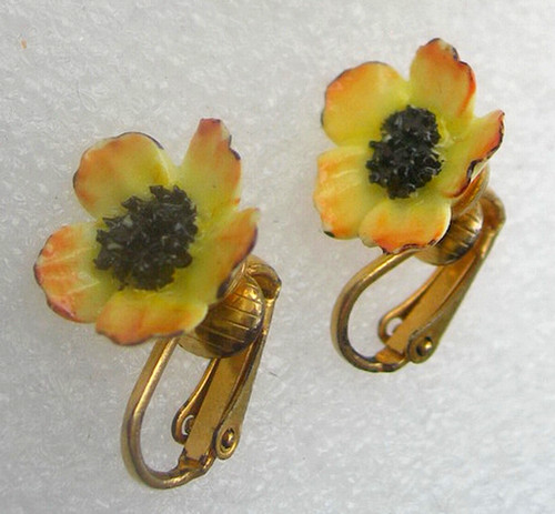 Puces oreilles florale en - puces, d'oreilles