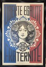 Shepard FAIREY (1970), Liberté Égalité Fraternité. Sérigraphie Signée, 2018
