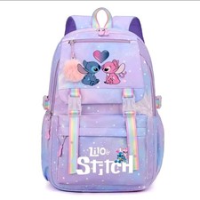 Sac à Dos Lilo Et Stitch Violet Cartable École Affaires Scolaires Mignon 