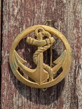 INSIGNE de béret, Coloniale, Troupes de Marine, doré G.1773 DRAGO ROMAINVILLE
