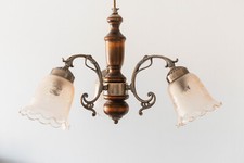 Lustre Vintage 3 Branches Bois