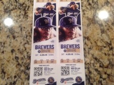 1 Unused Milwaukee Brewers vs Los Angeles Dodgers April 20, 2019 Ticket Stub
