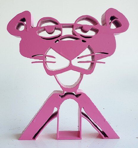 Sculpture panthere rose pink - rose,