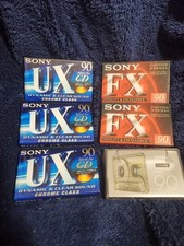LOT 6 CASSETTES AUDIO VIERGES SOUS BLISTER ( SONY UX 90, SONY FX 90, HEMA 90)