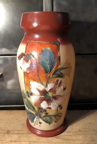 Vase verre peint main - la,