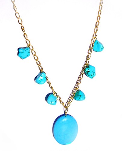 Blue turquoise nugget gold - blue,