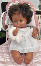 Poupée poupon noir, Métisse FAMOSA - Ancienne Poupée Yeux Dormeurs