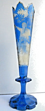 Cristal bohême vase bleu - cristal,