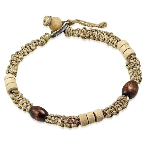 Bracelet bois corde - en,