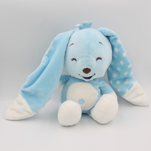 Doudou lapin bleu blanc
