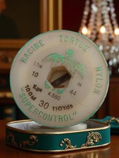 Bobine fil nylon pêche vintage Tortue ancien accessoire collection rétro occasio