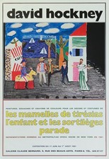 David HOCKNEY - affiche originale - Exposition Paris 1981 Galerie Claude Bernard