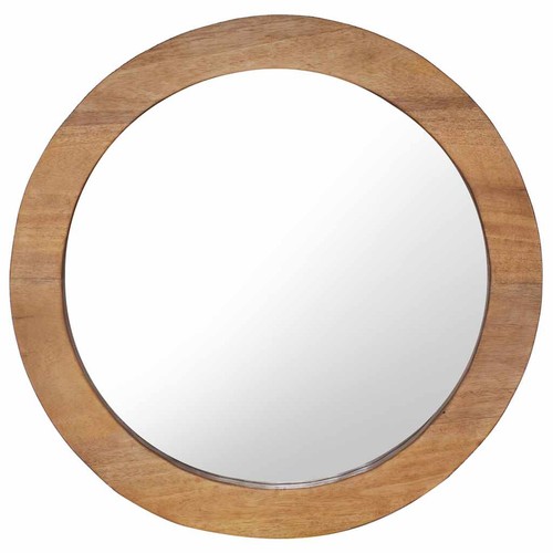 Teck miroir mural rond - miroir,
