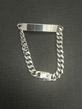 Bracelet gourmette en Argent Plaque maille cubaine