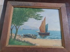 PEINTURE ANCIENNE MARINE HUILE