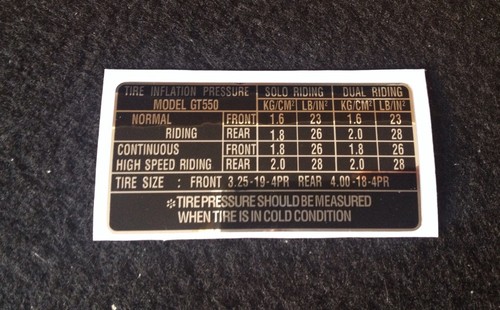 Suzuki gt550 tire - info, decal
