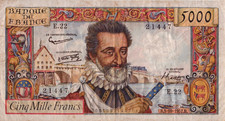 5000 Francs type 1957 - Henri