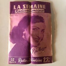 revue magazine la semaine radiophonique n° 47 de la XXe année rita mazzoni 1952